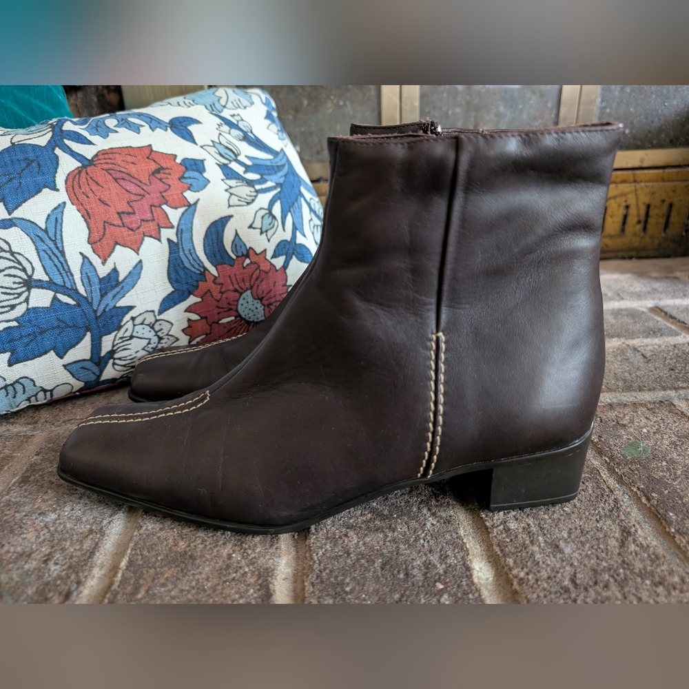 Sesto Meucci Brown Leather Ankle Boots